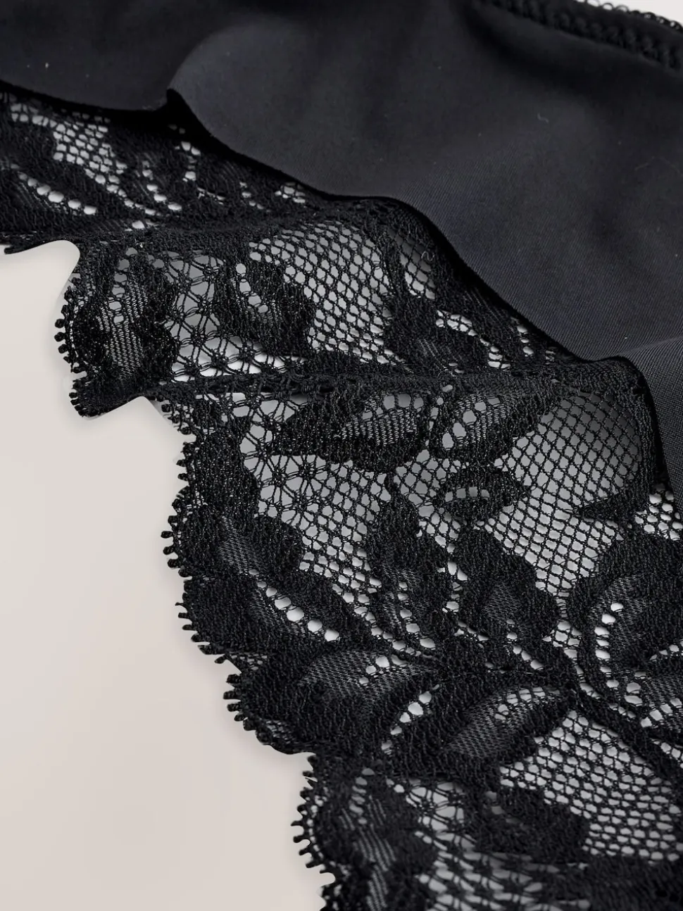 Black Brazilian Lace Back NVPL Knickers 7 Pack