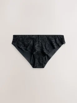 Black Brazilian Lace Front NVPL Knickers 3 Pack