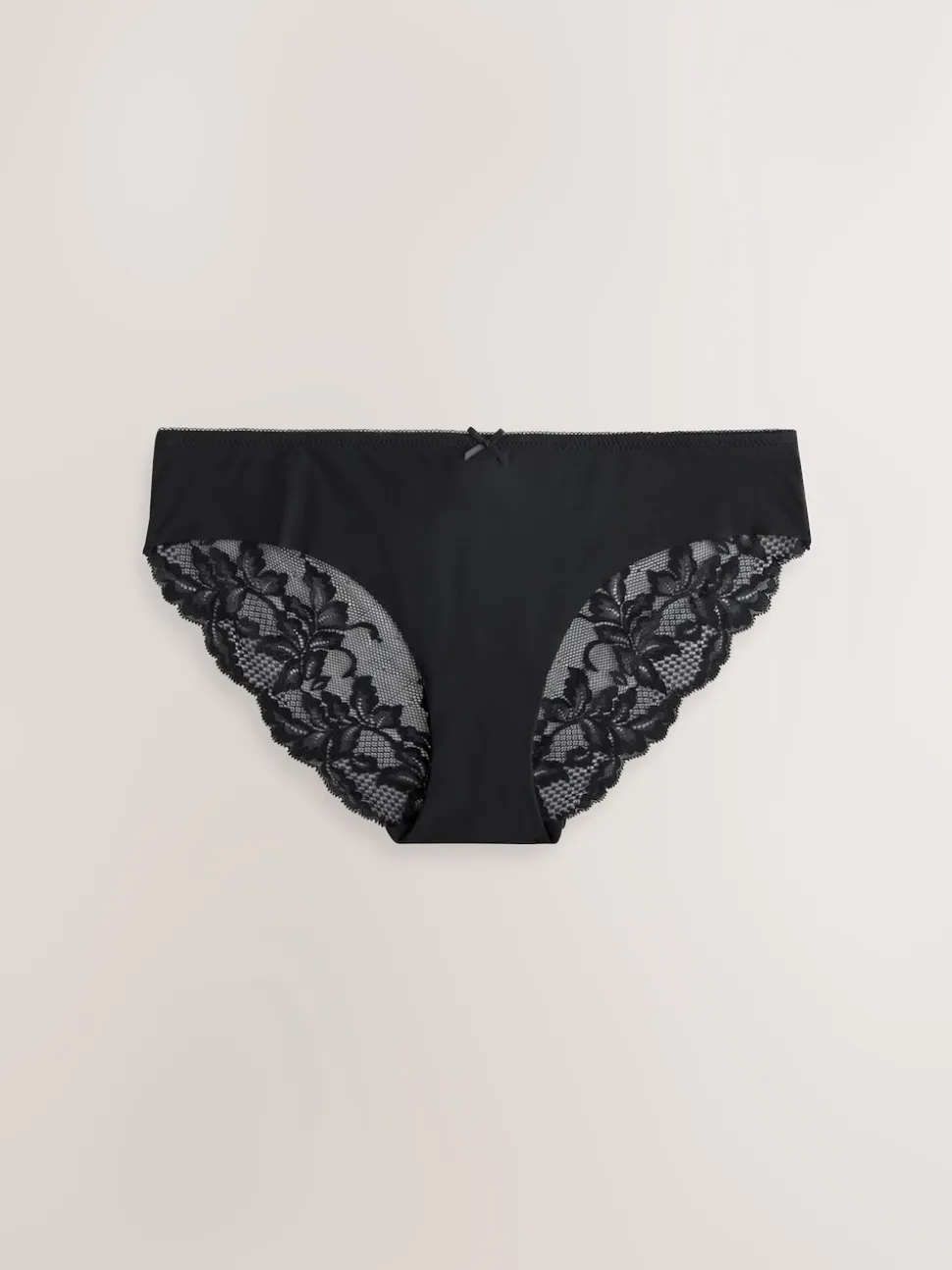 Black Brazilian No VPL Lace Back Briefs 3 Pack