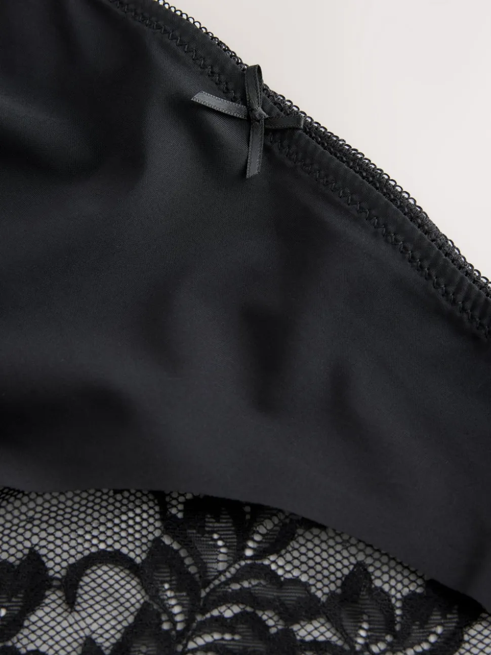 Black Brazilian No VPL Lace Back Briefs 3 Pack