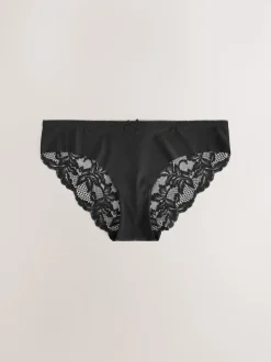 Black Brazilian No VPL Lace Back Briefs 5 Pack