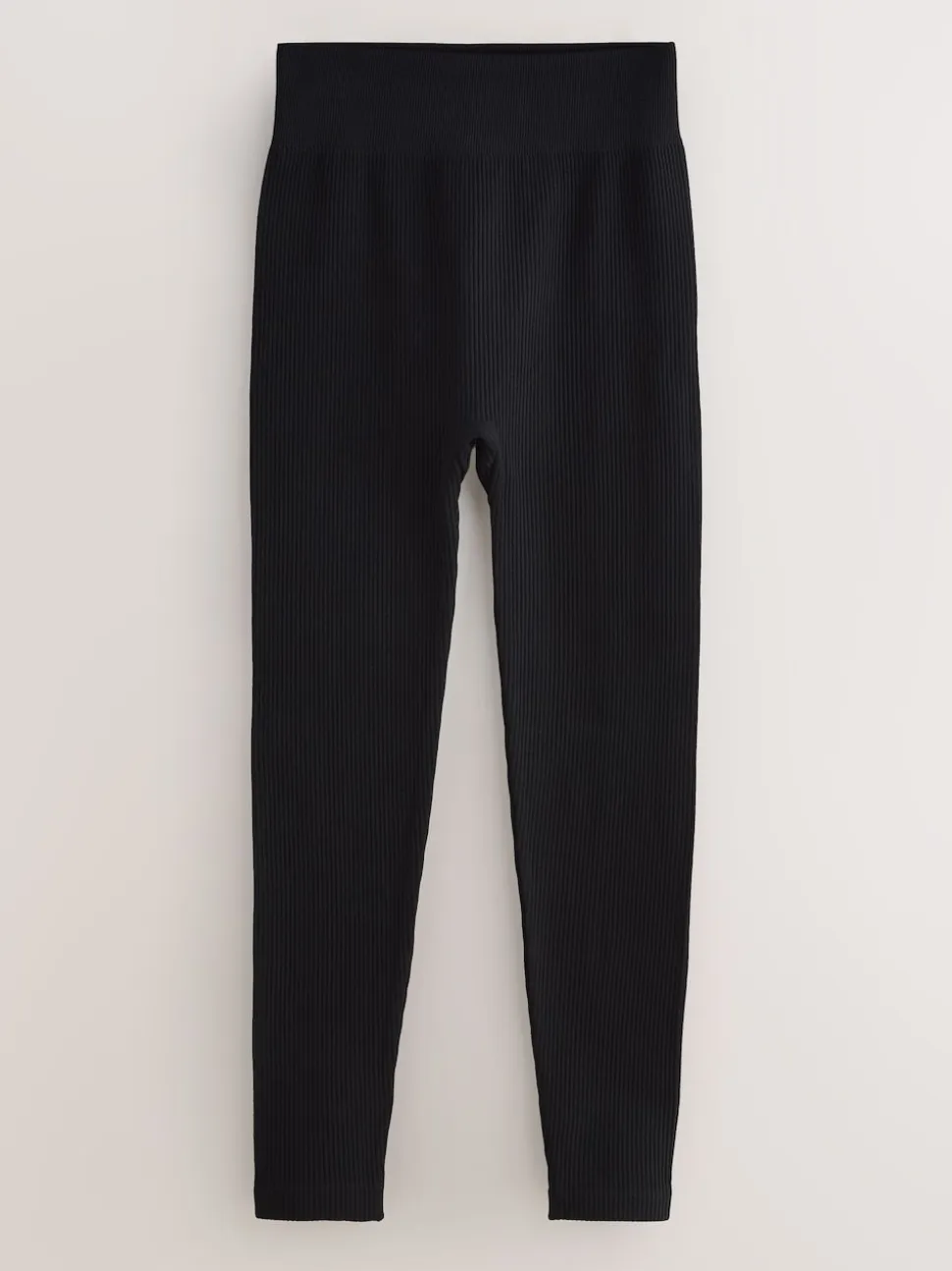 Black Brushed Ribbed Leggings