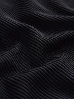 Black Brushed Ribbed Leggings