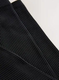 Black Brushed Ribbed Leggings
