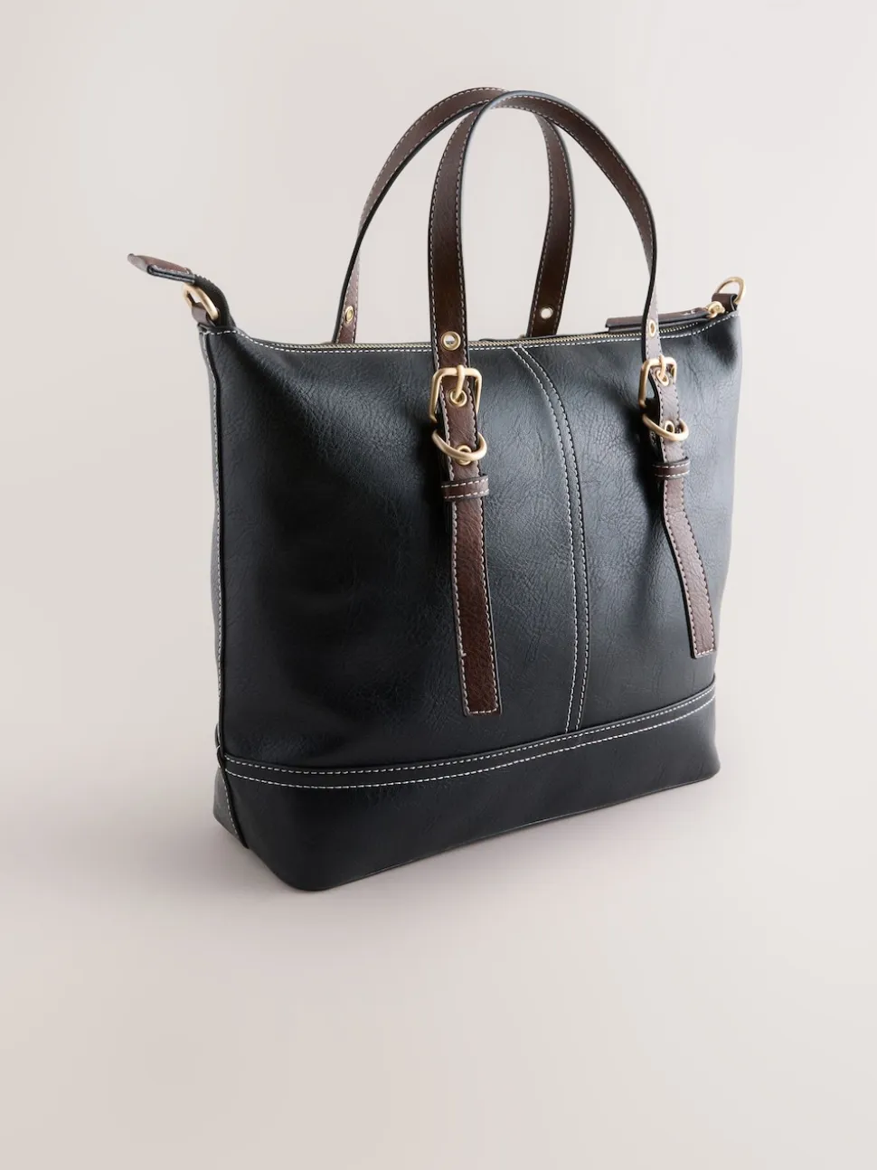 Black Buckle Hand Held Bag