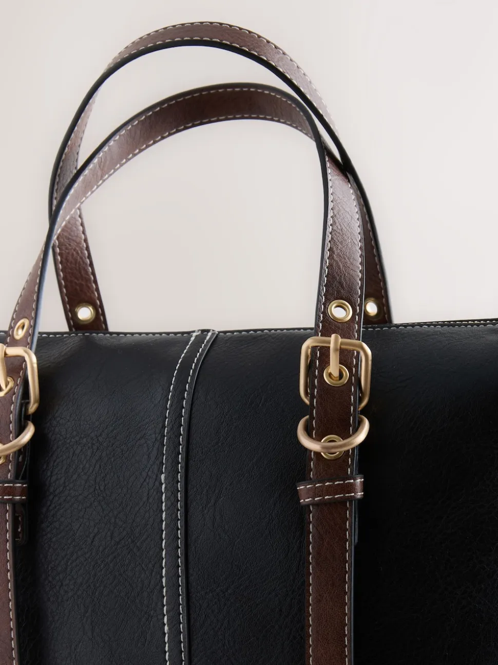 Black Buckle Hand Held Bag