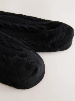 Black Cable Cable Trainer Socks 4 Pack