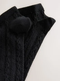 Black Cable Cable Trainer Socks 4 Pack