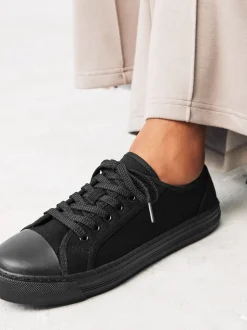 Black Canvas Baseball Trainers