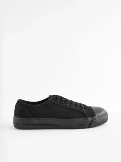 Black Canvas Baseball Trainers