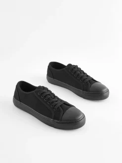 Black Canvas Baseball Trainers