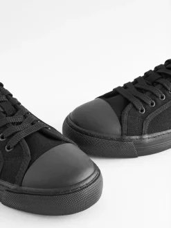 Black Canvas Baseball Trainers