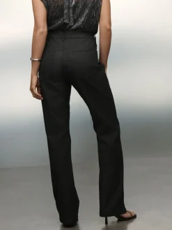 Black Coated Bootcut Jeans