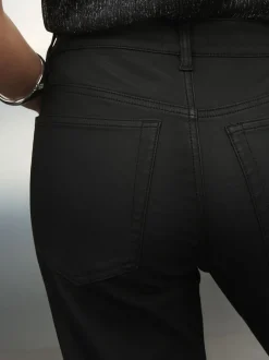 Black Coated Bootcut Jeans