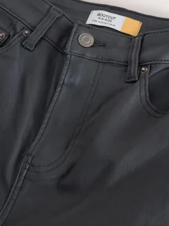 Black Coated Bootcut Jeans