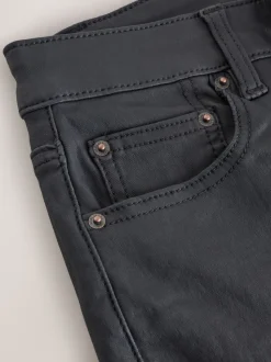 Black Coated Bootcut Jeans