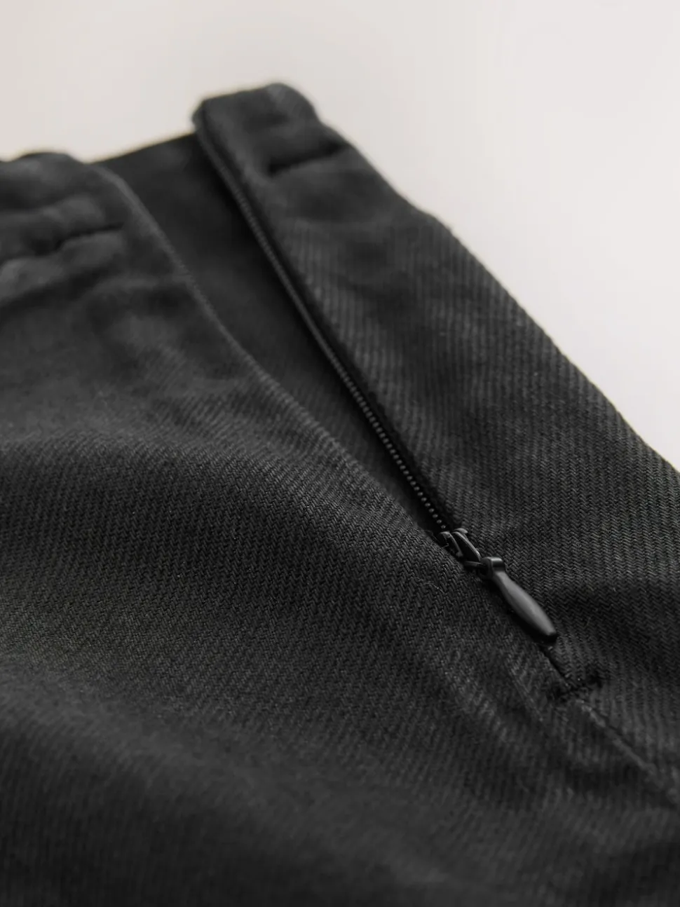 Black Coated Denim Mini Skirt