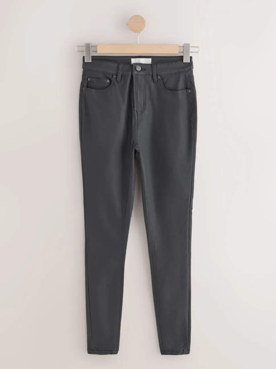 Black Coated Denim Skinny Jeans