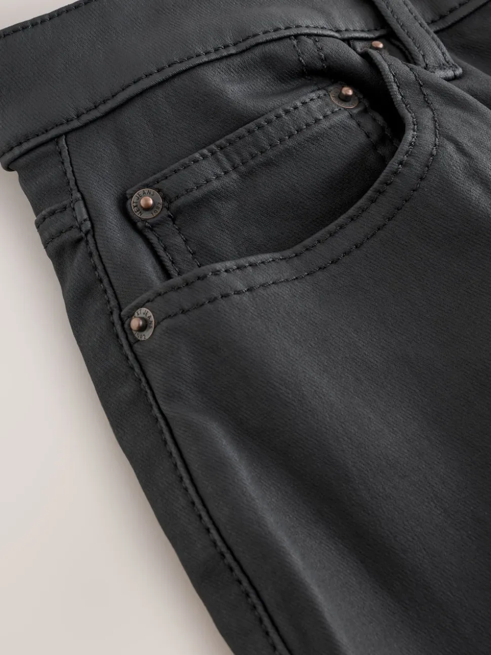 Black Coated Denim Skinny Jeans