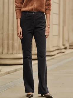 Black Cord Bootcut Trousers