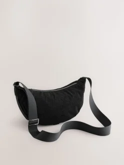 Black Cord Effect Sling Bag