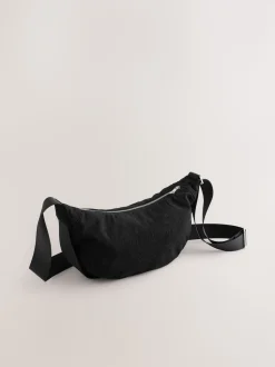 Black Cord Effect Sling Bag