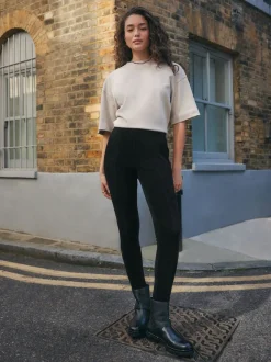 Black Cord Leggings