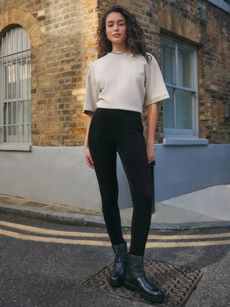 Black Cord Leggings