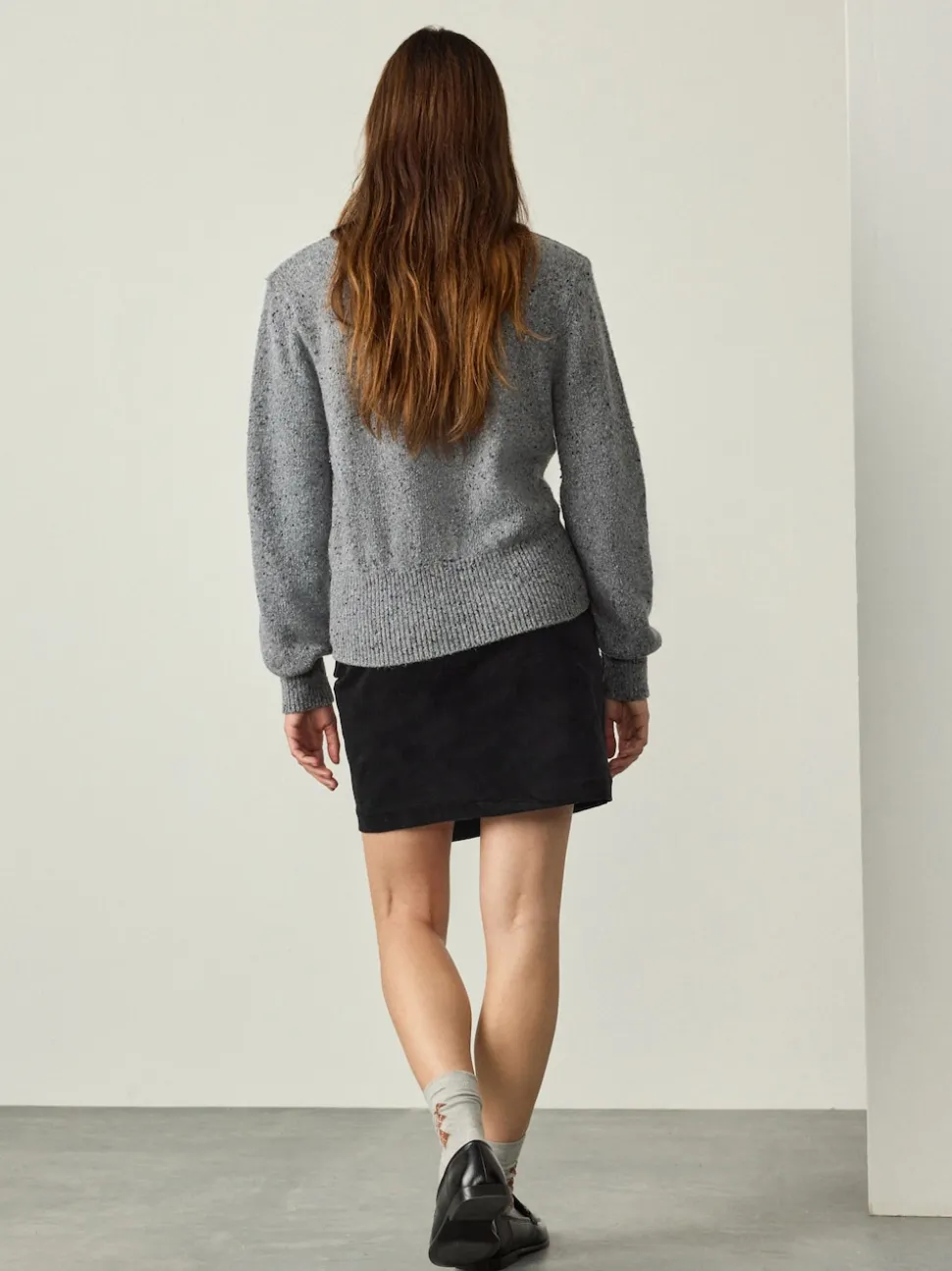 Black Corduroy Mini Wrap Skirt