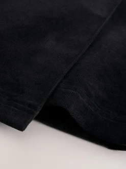 Black Corduroy Mini Wrap Skirt