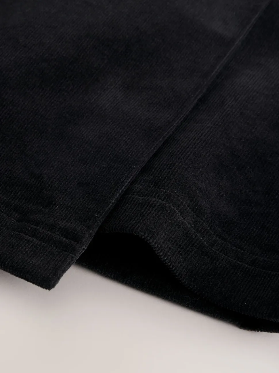 Black Corduroy Mini Wrap Skirt