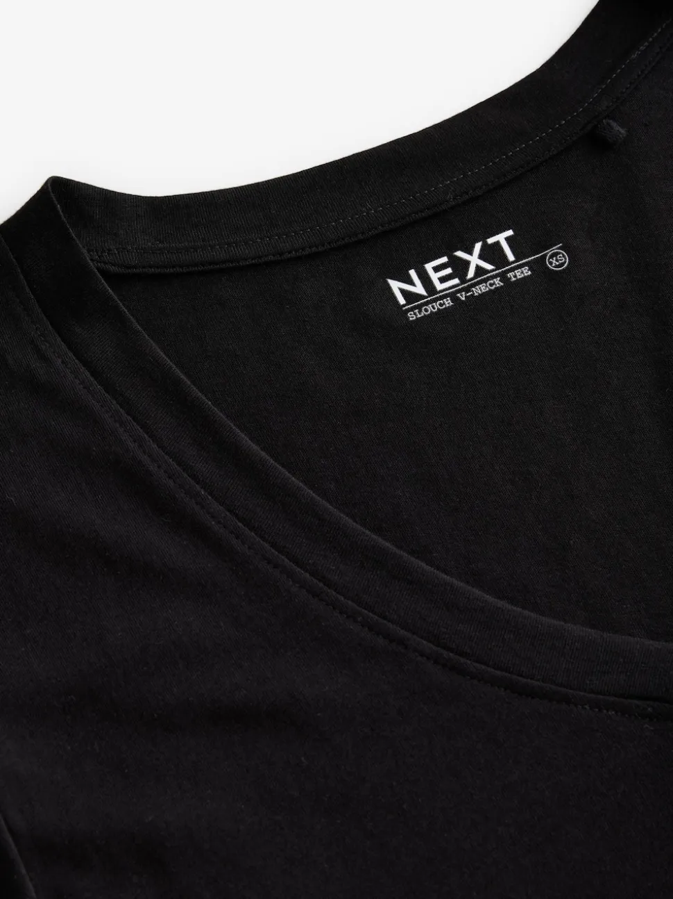 Black Cotton Modal Slouch V-Neck T-Shirt