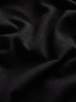 Black Cotton Modal Slouch V-Neck T-Shirt