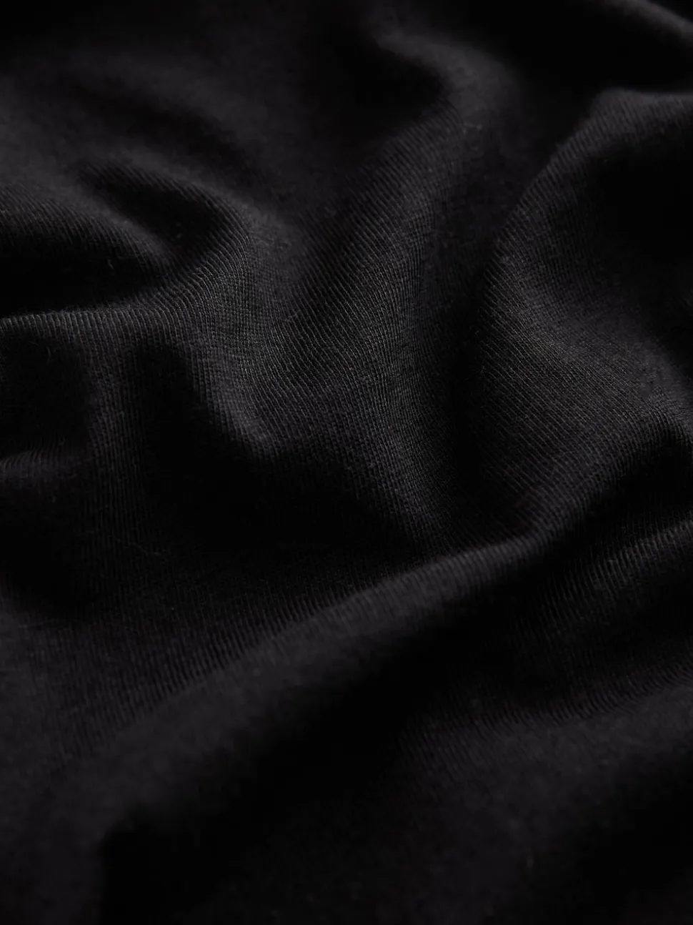 Black Cotton Modal Slouch V-Neck T-Shirt