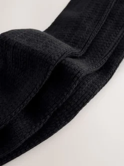 Black Cotton Slub Slouchy Ankle Socks 3 Pack