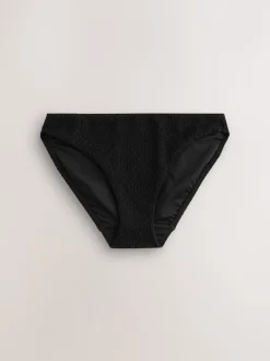 Black Crinkle High Leg Bikini Bottoms