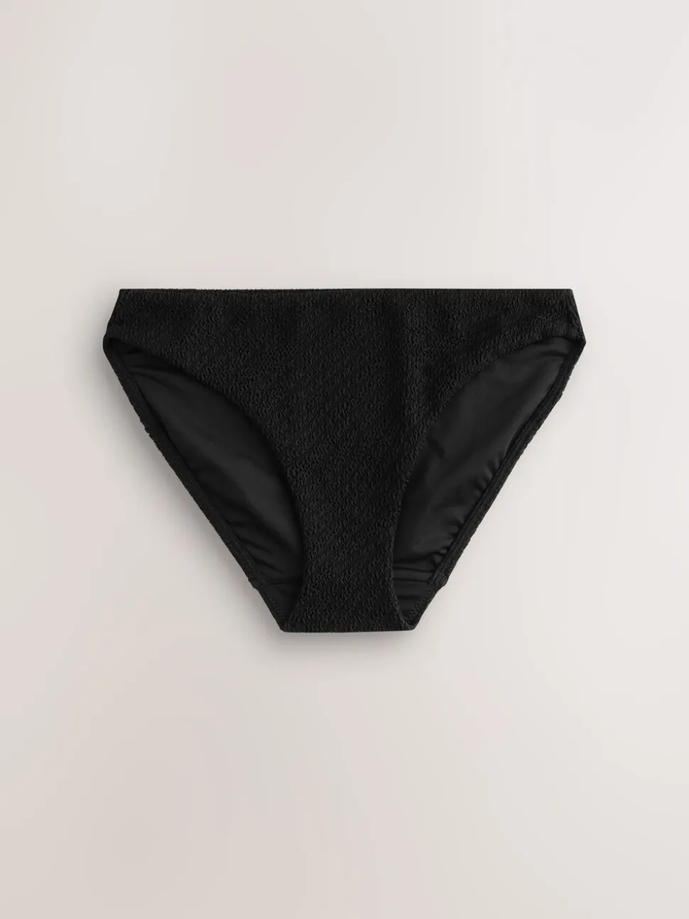 Black Crinkle High Leg Bikini Bottoms