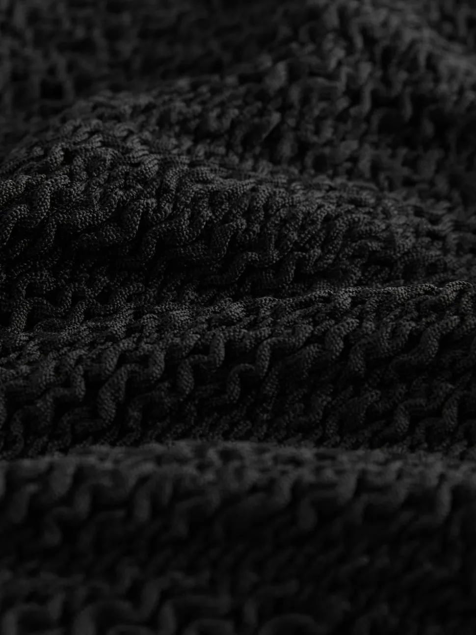 Black Crinkle High Leg Bikini Bottoms