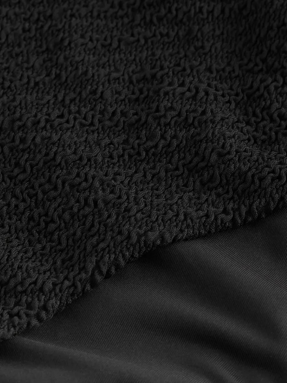 Black Crinkle High Leg Bikini Bottoms