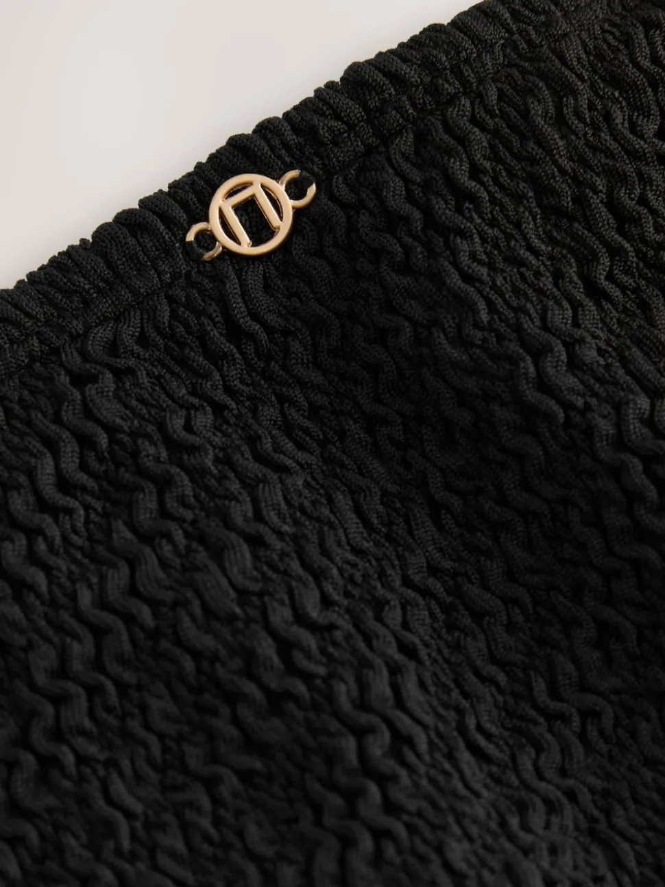 Black Crinkle High Leg Bikini Bottoms