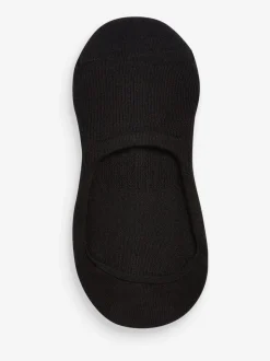 Black Cushion Sole Invisible Trainer Socks 4 Pack
