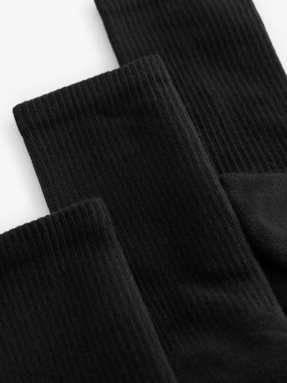 Black Cushion Sole Ribbed Sport Ankle Socks 3 Pack With Arch Support