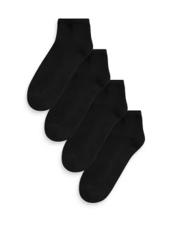 Black Cushion Sole Trainer Socks 4 Pack