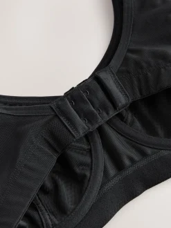 Black DD+ Non Pad Full Cup Dry Tech High Impact Sports Bra