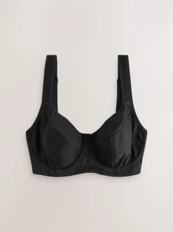 Black DD+ Non Pad Full Cup Dry Tech High Impact Sports Bra