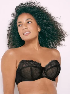 Black DD+ Non Pad Strapless Bra