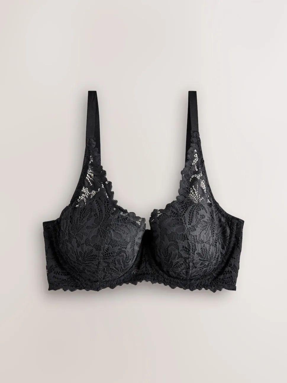 Black DD+ Pad Balcony Lace Ultimate Comfort Bra