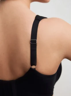 Black DD+ Supersoft Comfort Padded Strap Minimising Full Cup Bra