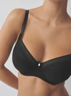 Black DD-H Side Support Wired Full Cup Bra