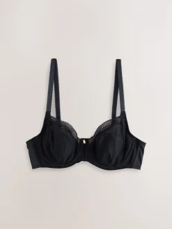 Black DD-H Side Support Wired Full Cup Bra